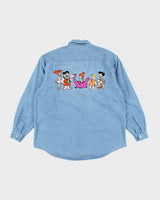 Vintage 90's The Flintstones Long-sleeve Denim Shirt - L