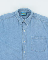 Vintage 90's The Flintstones Long-sleeve Denim Shirt - L