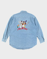 Vintage 90's Looney Tunes Long-sleeve Denim Shirt - L