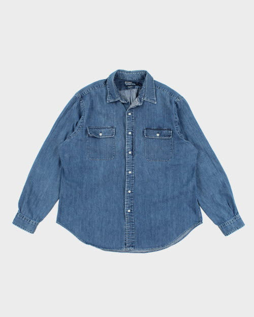 Vintage 90's Ralph Lauren Long-sleeve Denim Shirt - XL