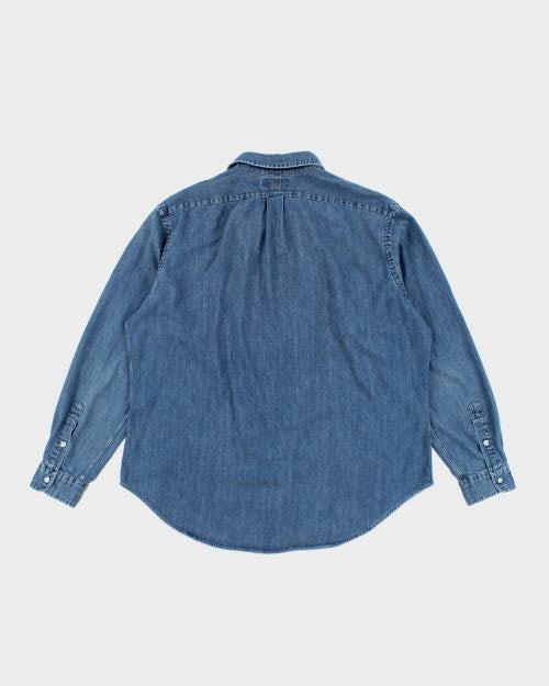 Vintage 90's Ralph Lauren Long-sleeve Denim Shirt - XL