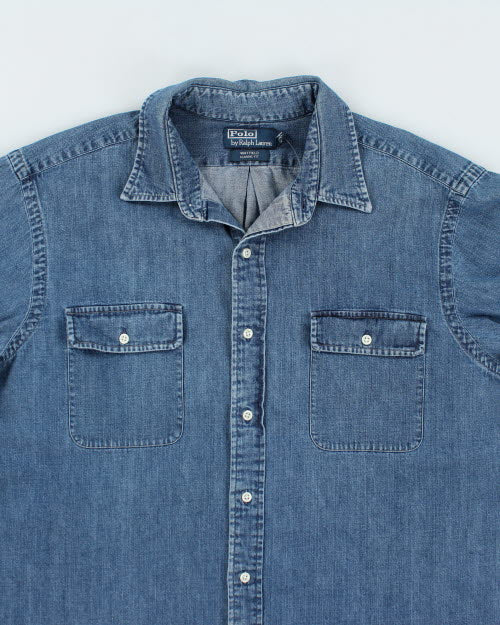 Vintage 90's Ralph Lauren Long-sleeve Denim Shirt - XL