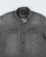 Vintage Calvin Klein Grey Wash Long-sleeve Denim Shirt - XL