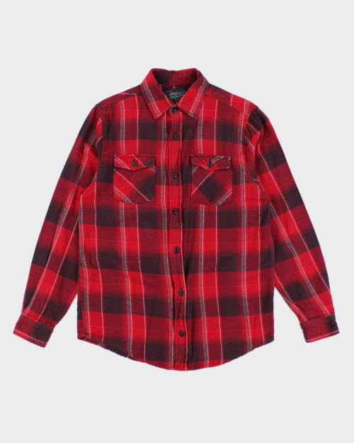 Vintage 90's Elixir Red Shadow Plaid Flannel Shirt - M