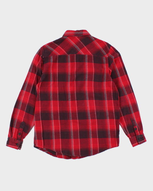 Vintage 90's Elixir Red Shadow Plaid Flannel Shirt - M