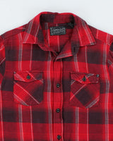 Vintage 90's Elixir Red Shadow Plaid Flannel Shirt - M
