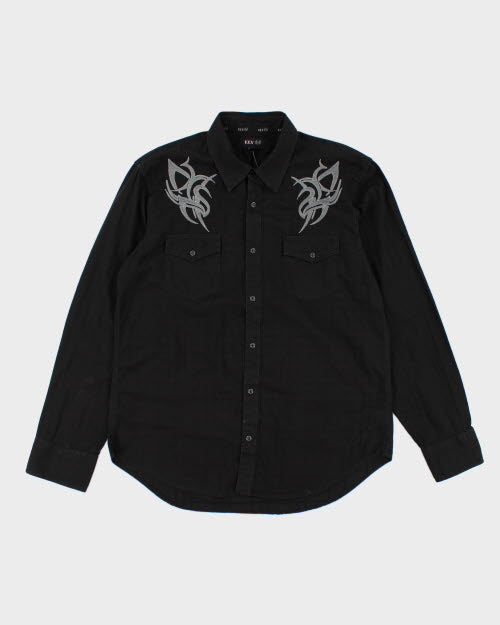 Vintage Y2K Tribal Embroidered Western Shirt - XL