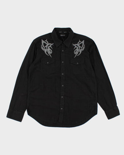 Vintage Y2K Tribal Embroidered Western Shirt - XL