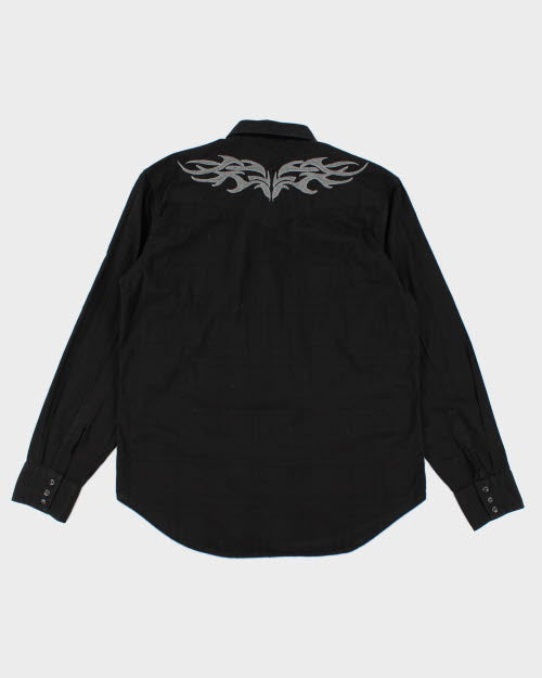 Vintage Y2K Tribal Embroidered Western Shirt - XL