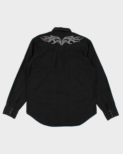 Vintage Y2K Tribal Embroidered Western Shirt - XL