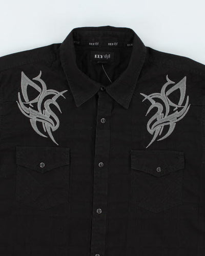 Vintage Y2K Tribal Embroidered Western Shirt - XL