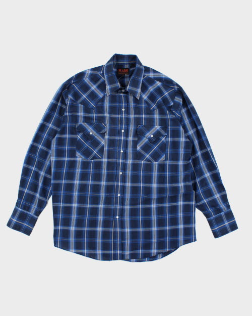 Vintage 90's Plains Western Style Snap Button Shirt - L