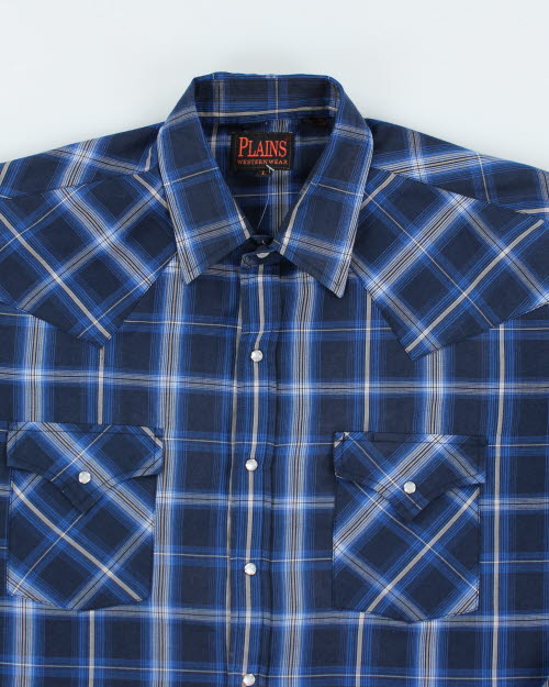 Vintage 90's Plains Western Style Snap Button Shirt - L