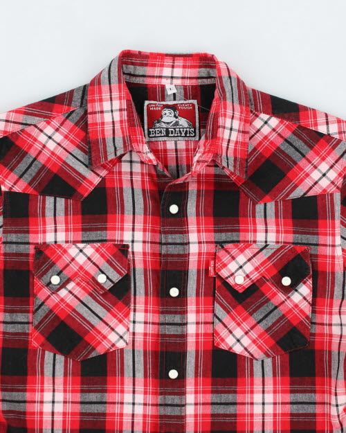 Vintage 2000's Ben Davis Red Plaid Western Shirt - L
