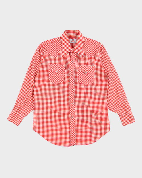 Vintage 70's GWG Kings Gingham Snap Button Western Shirt - M