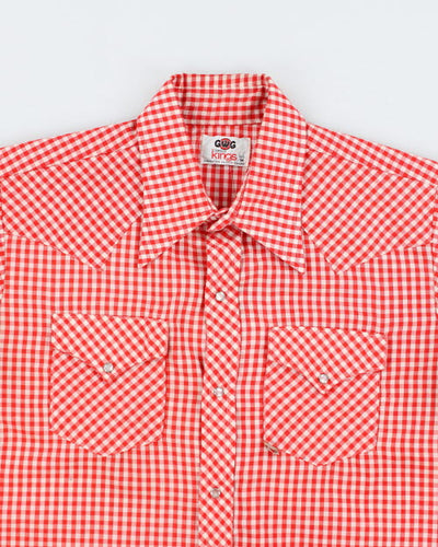 Vintage 70's GWG Kings Gingham Snap Button Western Shirt - M