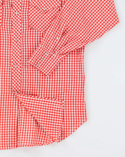 Vintage 70's GWG Kings Gingham Snap Button Western Shirt - M