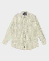 Vintage Rough Stock Patterned Snap Button Western Shirt - M
