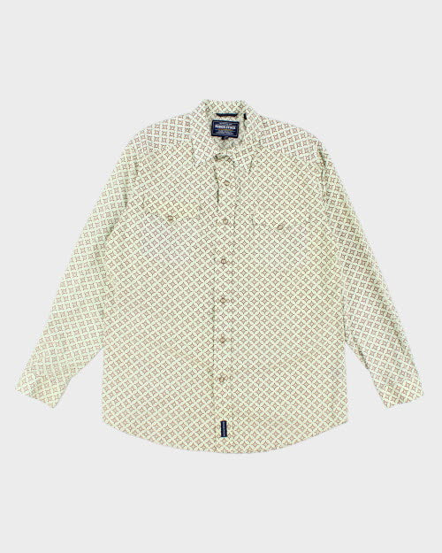 Vintage Rough Stock Patterned Snap Button Western Shirt - M