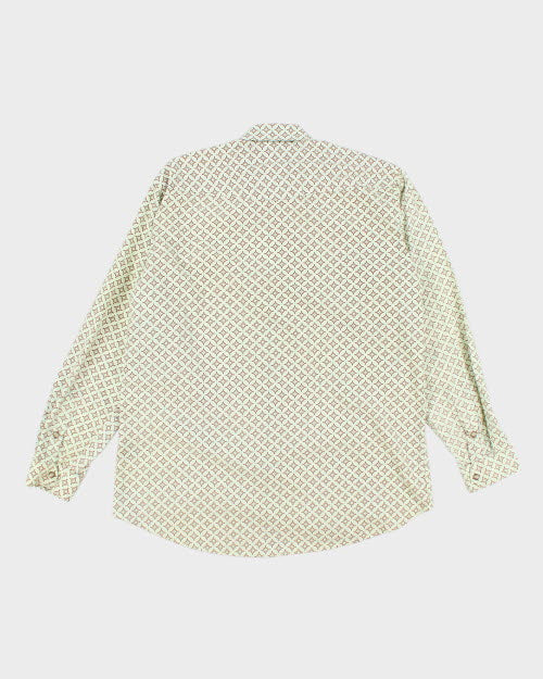 Vintage Rough Stock Patterned Snap Button Western Shirt - M