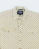 Vintage Rough Stock Patterned Snap Button Western Shirt - M