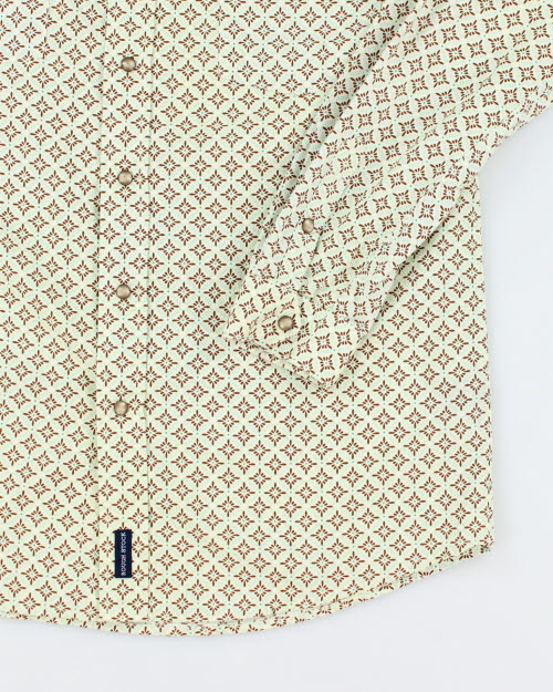 Vintage Rough Stock Patterned Snap Button Western Shirt - M