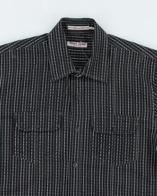 Vintage Point Zero Striped Short Sleeve Shirt - M