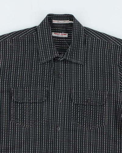 Vintage Point Zero Striped Short Sleeve Shirt - M