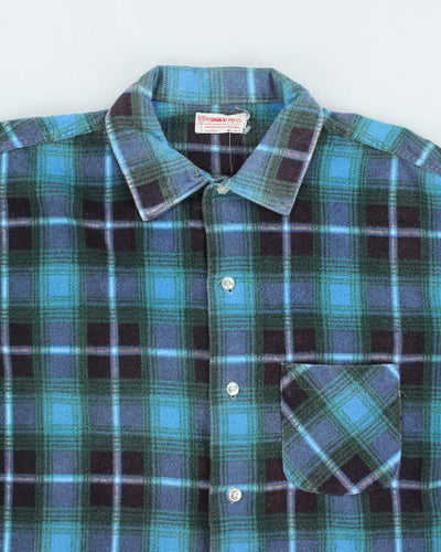Vintage 90's Permanent Press Plaid Flannel Shirt - L