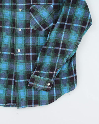 Vintage 90's Permanent Press Plaid Flannel Shirt - L