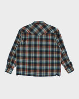 Vintage 90's Pendleton Plaid Popper Flannel Shirt - L