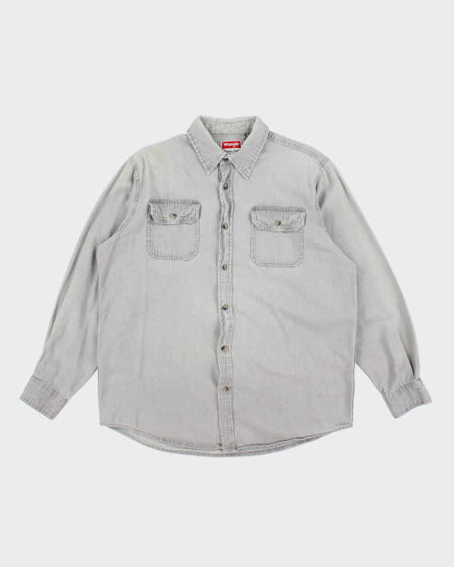 Vintage Wrangler Grey Flannel Shirt - L