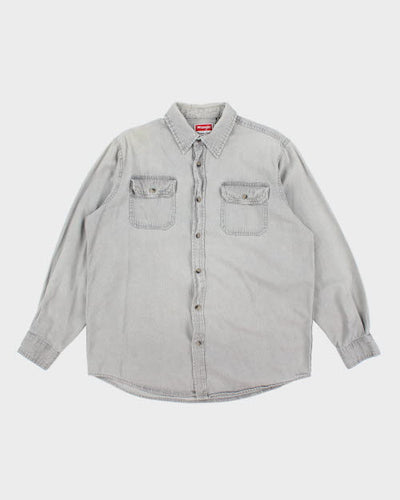 Vintage Wrangler Grey Flannel Shirt - L