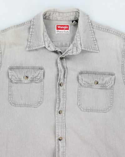 Vintage Wrangler Grey Flannel Shirt - L