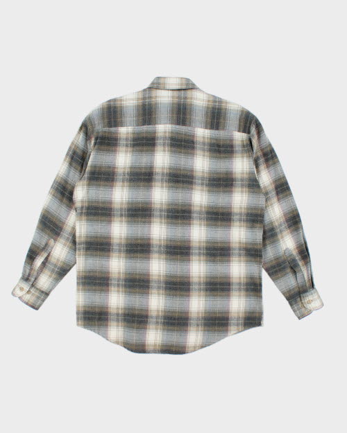 Vintage 90's Westminster Grey Plaid Flannel Shirt - M