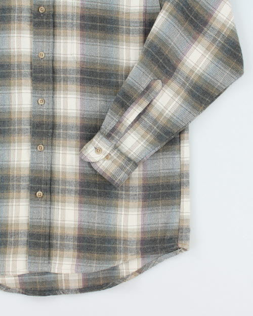 Vintage 90's Westminster Grey Plaid Flannel Shirt - M