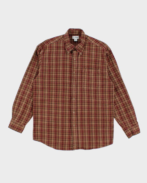 Vintage 90's Outline Oversized Flannel Shirt - M