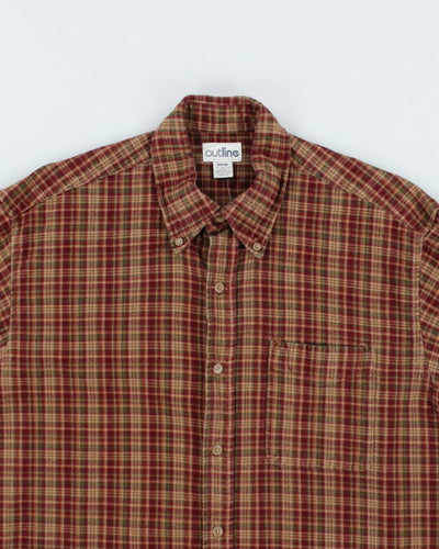 Vintage 90's Outline Oversized Flannel Shirt - M