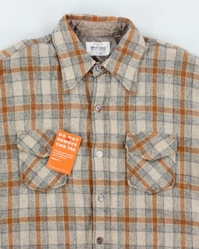 Vintage Wool Shire Check Shirt - L
