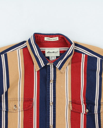 Vintage 90's Eddie Bauer Striped Button Up Shirt - XL
