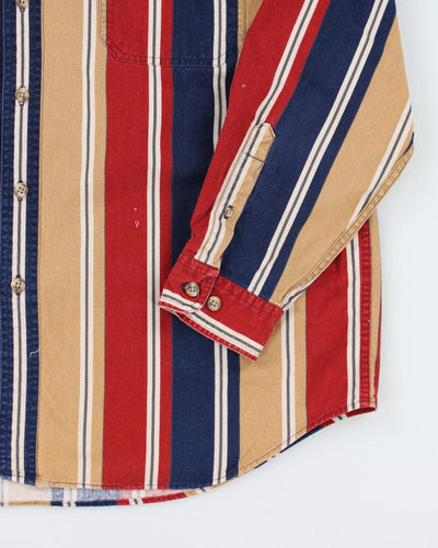 Vintage 90's Eddie Bauer Striped Button Up Shirt - XL