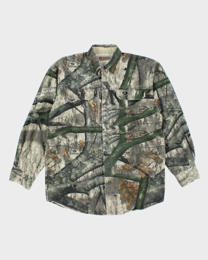 Vintage Russell Athletic Mossy Oak Camouflage Button Up Shirt  - M