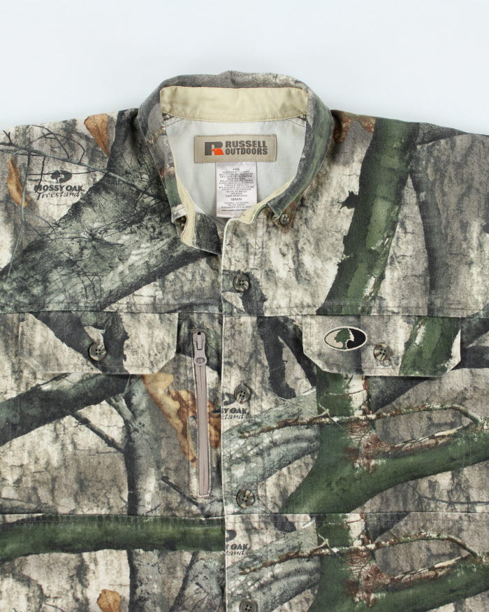 Vintage Russell Athletic Mossy Oak Camouflage Button Up Shirt  - M