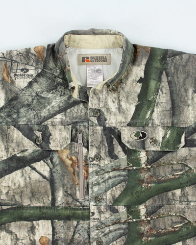 Vintage Russell Athletic Mossy Oak Camouflage Button Up Shirt  - M
