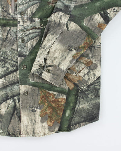 Vintage Russell Athletic Mossy Oak Camouflage Button Up Shirt  - M
