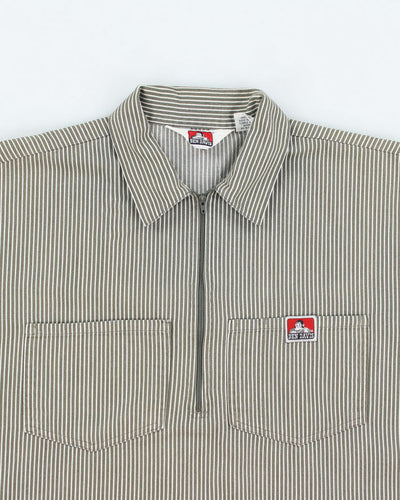 Vintage Ben Davies Short Sleeve Quarter Zip Shirt - XL