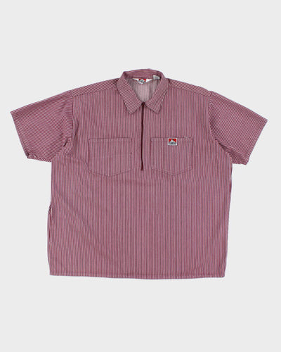 Vintage Ben Davies Short Sleeve Quarter Zip Shirt - XL