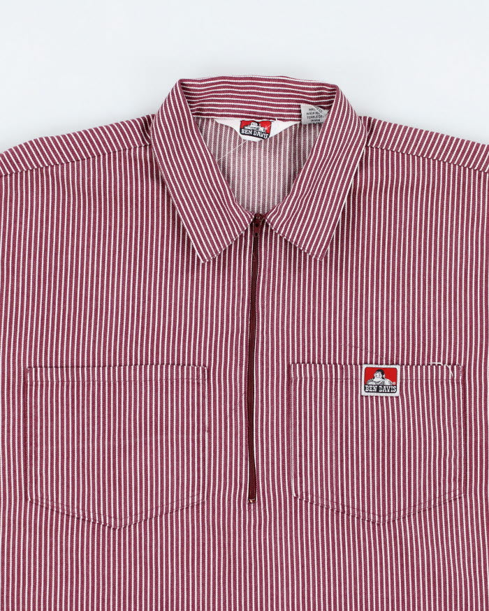 Vintage Ben Davies Short Sleeve Quarter Zip Shirt - XL