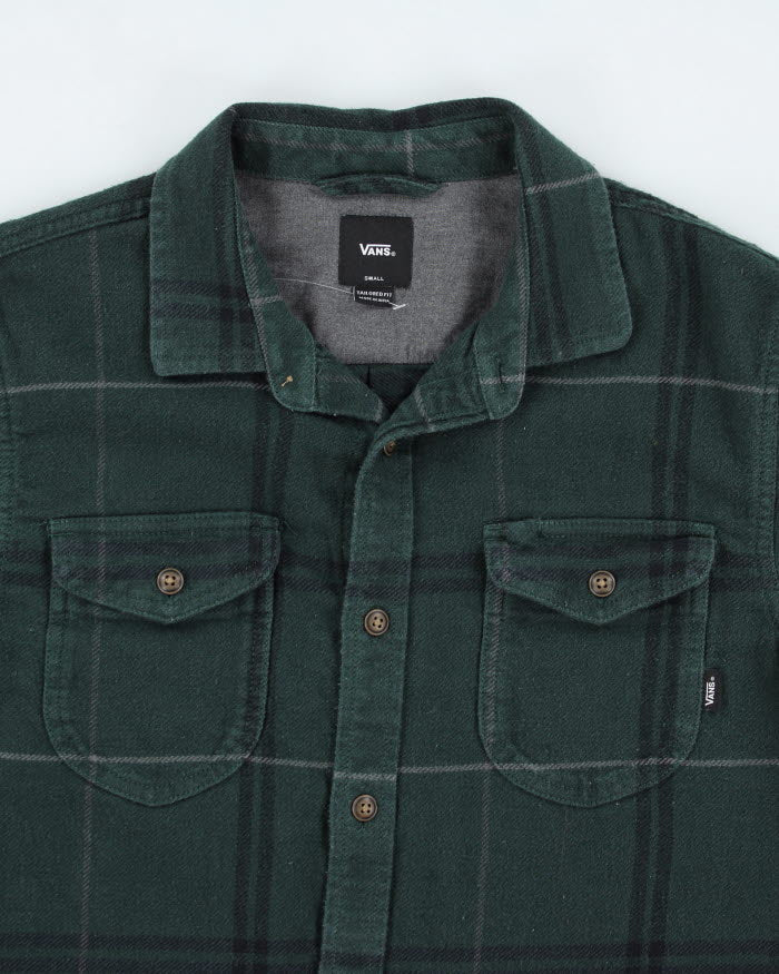 Vintage 2000's Vans Green Plaid Flannel Shirt - S