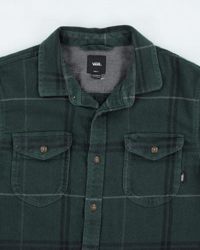 Vintage 2000's Vans Green Plaid Flannel Shirt - S